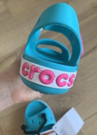 Крокс крокбенд сандалі голубі дитячі crocs crocband sandal digital aqua3 фото