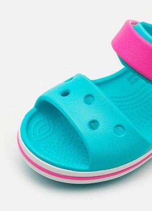 Крокс крокбэнд сандалии голубые детские crocs crocband sandal digital aqua10 фото