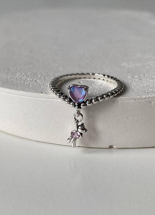 Серебряная кольца мишка