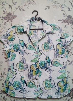 Яркая льняная рубашка 50-52 размер