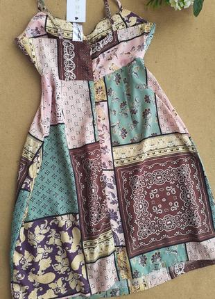 Легкое летнее мини платье с орнаментом violet romance dress, 12 размер6 фото