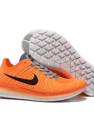 Женские серо-оранжевые кроссовки nike free run 3.0 - fr007