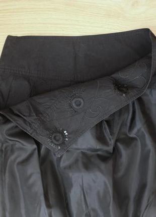 Винтажная юбка xanaka черная баллон тюльпан вышивка пайетки 100% хлопок натуральная5 фото