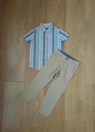 Нарядный набор для мальчика/летние брюки/рубашка с коротким рукавом для мальчика