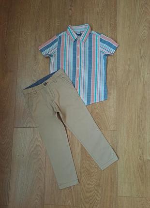Нарядный набор для мальчика/летние брюки/рубашка с коротким рукавом для мальчика2 фото