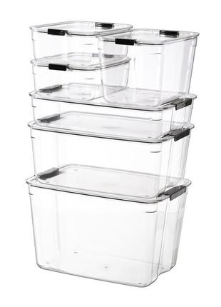 Пластиковий прозорий бокс із кришкою для зберігання речей 28х19х1710 фото