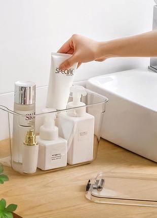 Пластиковий прозорий бокс із кришкою для зберігання речей 28х19х174 фото