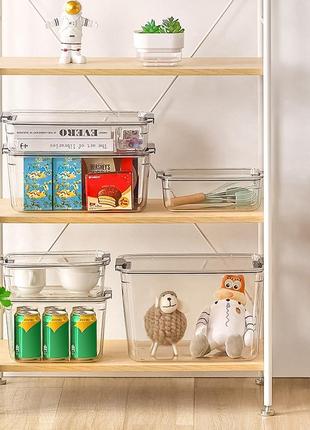 Пластиковий прозорий бокс із кришкою для зберігання речей 28х19х177 фото