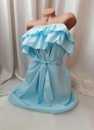 Літня сукня бавовна 100% натуральна тканина два яруси волана носити можна в трьох варіантах в компле8 фото