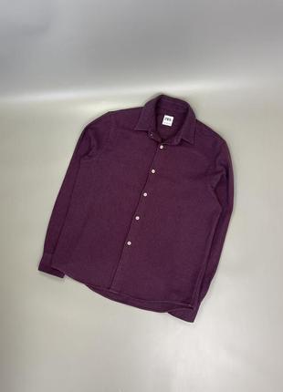 Базовая мягкая верхняя рубашка zara, бордовая. однотонная, зара, оригинал, овершот2 фото