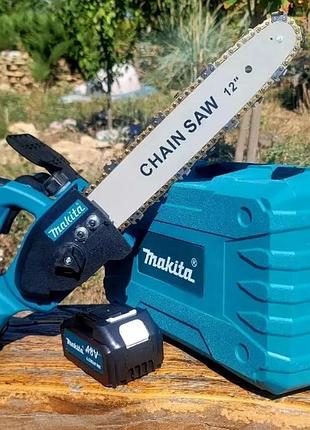 Аккумуляторная цепная пилка makita 48v с масляным баком шина 30см на 2 аккумулятора