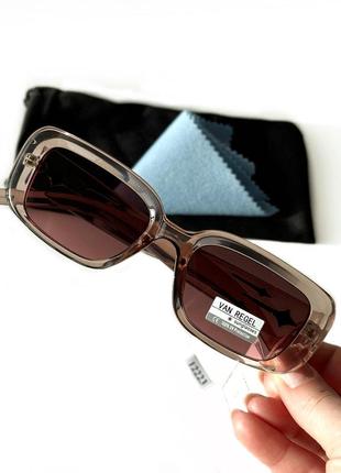 Прямокутні жіночі сонцезахисні окуляри, широка дужка3 фото