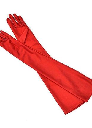 Рукавички one size silk червоні високі жіночі рукавиці2 фото
