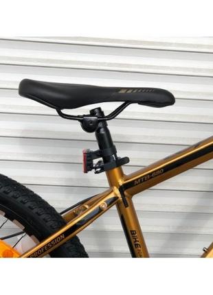 Горный подростковый велосипед toprider 680 24" алюминиевый  золотой6 фото