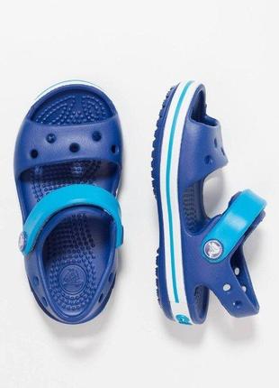 Крокс крокбенд дитячі санділі сині crocs crocband sandal cerulean blue/ocean7 фото