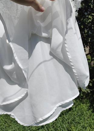 Красивая ажурная трёхслойная белая блуза4 фото