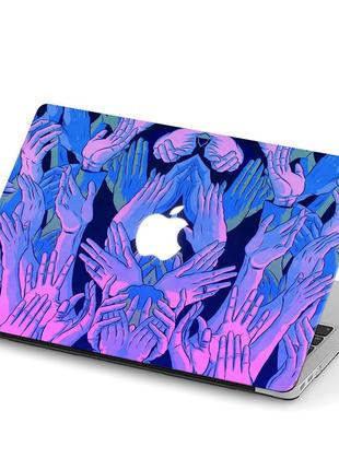 Чехол пластиковый для apple macbook pro / air руки (hands) макбук про case hard cover поликарбоната, pro 14.2 a2442, hands, чехол, защелки1 фото