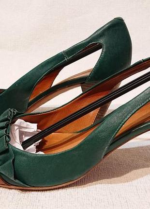 Жіночі туфлі босоніжки carlo pazolini 40 41 шкіра запалення зеленого кольору5 фото