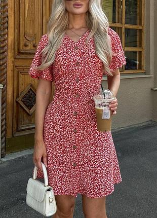 Жіноча легка сукня принт у квіти. тканина — супер софт