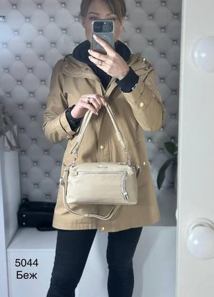 Женская стильная и качественная сумка из эко кожи беж2 фото