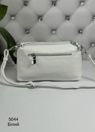 Жіноча стильна та якісна сумка з еко шкіри біла4 фото