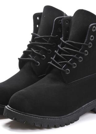 Зимові чорні черевики timberland — zt0153 фото