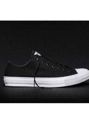 Мужские черно-белые низкие кеды converse chuck taylor 2 - cs014