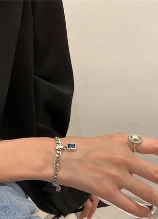 Тренд жіночий браслет покриття срібло 925 на руку преміум якості ланцюжок цирконій4 фото