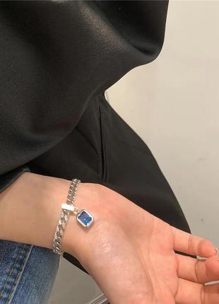 Тренд жіночий браслет покриття срібло 925 на руку преміум якості ланцюжок цирконій6 фото