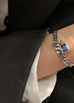 Тренд жіночий браслет покриття срібло 925 на руку преміум якості ланцюжок цирконій1 фото