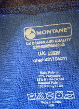 Мужская треккингова спортивная разностороння футболка меринос montane sport wool8 фото