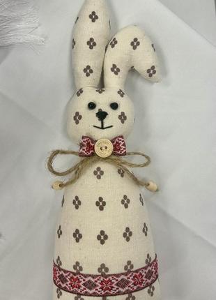 Льняной кролик украинский ручная работа на подарок2 фото