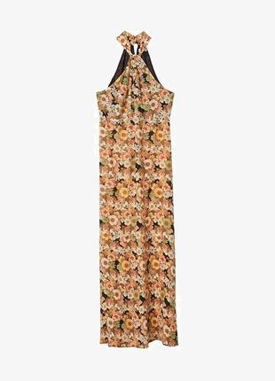 Плиссированное платье миди в цветочный принт/холтер4 фото