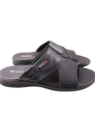 Шльопанці чоловічі maxus shoes чорні натуральна шкіра, 40