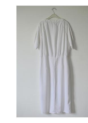 Белое платье zara. льняное платье женское. платье лен5 фото
