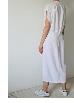 Белое платье zara. льняное платье женское. платье лен3 фото