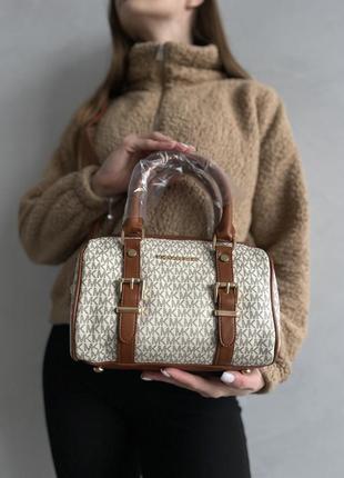 Жіноча сумка michael kors speedy beige brown бежева