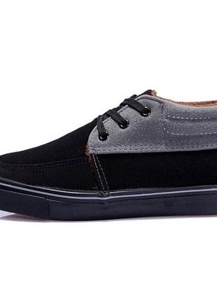 Черные мужские зимние кеды - d001