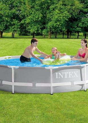 Круглый каркасный бассейн prism frame pool intex