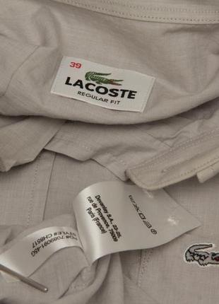 Lacoste 39 l рубашка из легчайшего хлопка короткий рукав свежие коллекции4 фото