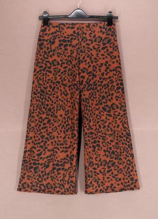 Брендовые брюки-кюлоты "new look" с леопардовым принтом. размер uk10/eur38.5 фото