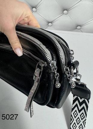Жіноча стильна та якісна сумка з еко шкіри чорна9 фото