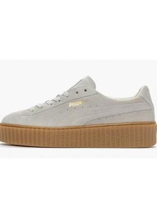 Жіночі сірі кросівки на високій підошві puma rihanna creepers - 0004rn