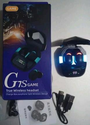 Беспроводные bluetooth tws наушники g7s game с зарядным боксом стерео гарнитура  bluetooth-наушники2 фото