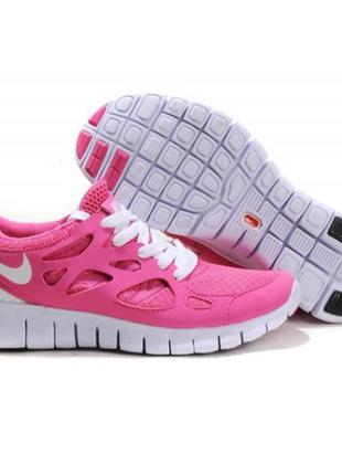 Женские розовые кроссовки nike free run - fr001