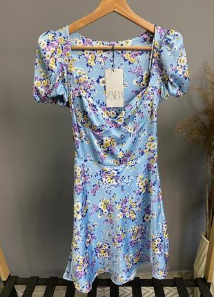 Сатинова сукня zara, плаття зара9 фото