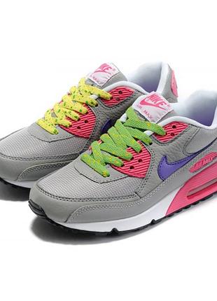 Жіночі кросівки з різнобарвними шнурками nike air max 90 — nd027