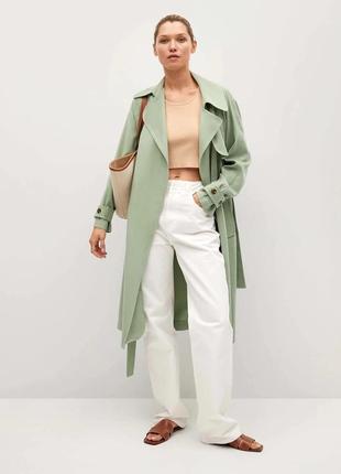 Тренч хаки мятный плащ зеленый хс с xs s mango taxi zara тренчкот