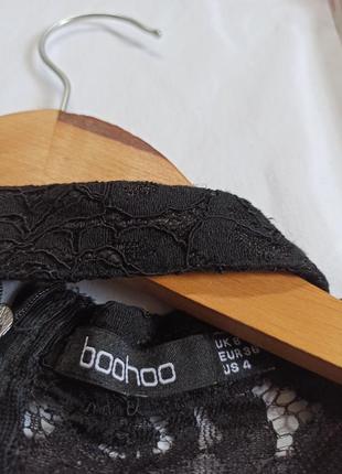 Черная кружевная блуза с чокером и рукавами клеш/прозрачная5 фото