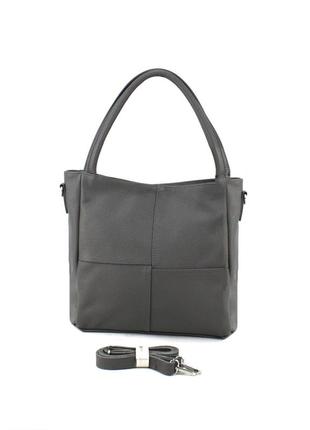 Женская сумка из натуральной кожи borsacomoda 853021 серая
